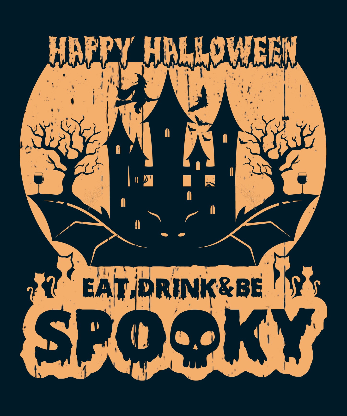 Be Spooky - Happy Halloween!  | Schaurig schwarzes T-Shirt, 100% Baumwolle