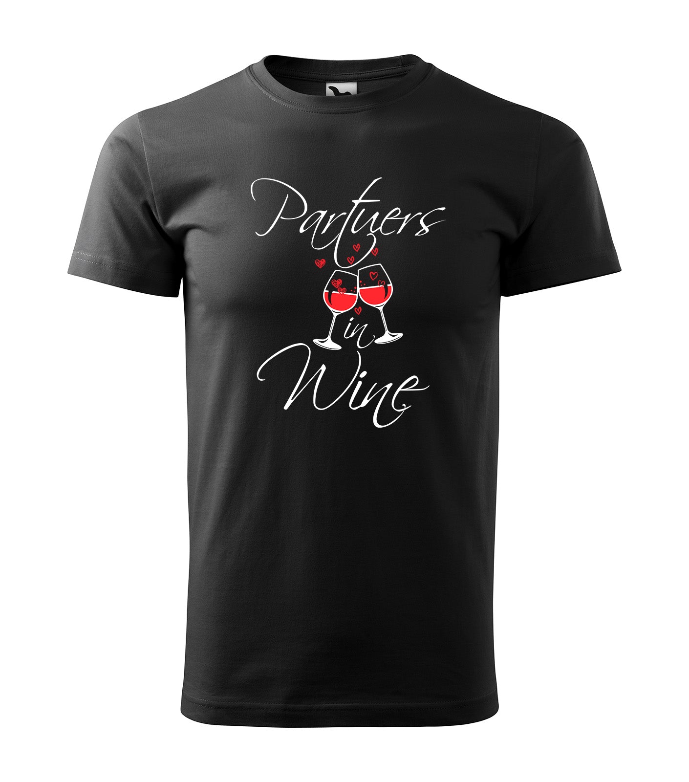 Partners in Wine T-Shirt – Für die besten Weinfreunde! | schwarzes T-Shirt, 100% Baumwolle