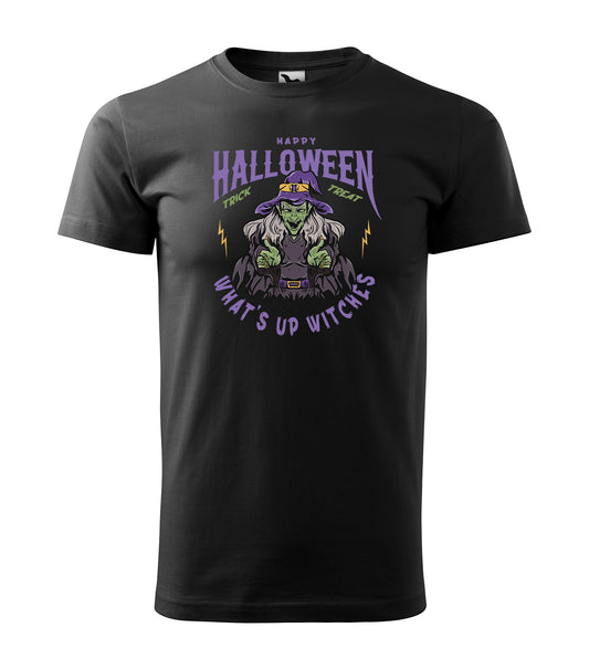 Halloween - What's Up Witches | Schaurig schwarzes T-Shirt, 100% Baumwolle